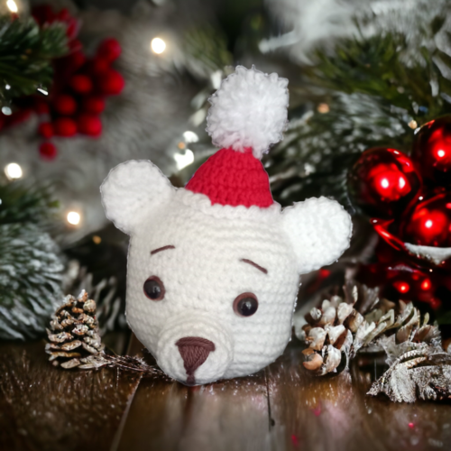 Boule de noël l'ours polaire de noël au crochet