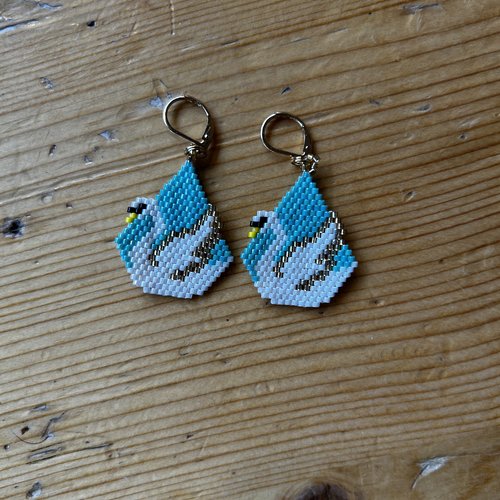 Boucles d'oreilles cygnes
