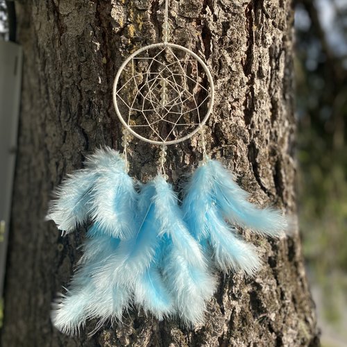 Dreamcatcher plumes dégradées de bleues