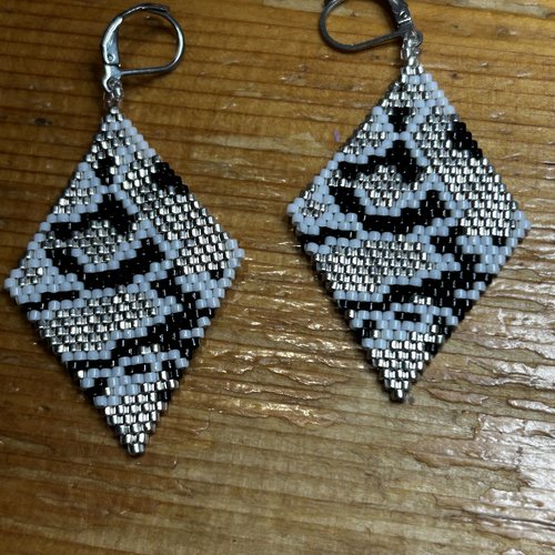 Boucles losange perles miyuki