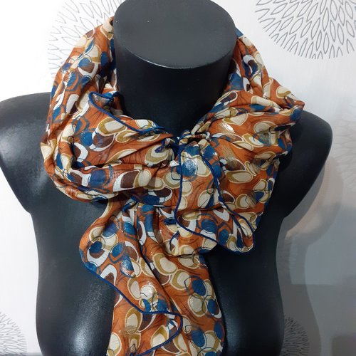 Echarpe femme imprimée bullesmarine