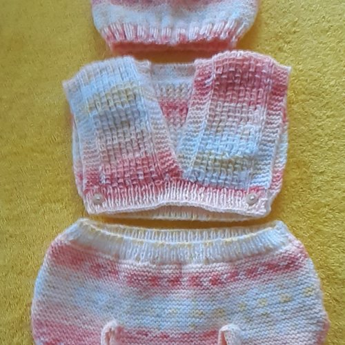 Ensemble bébé tricoté main
