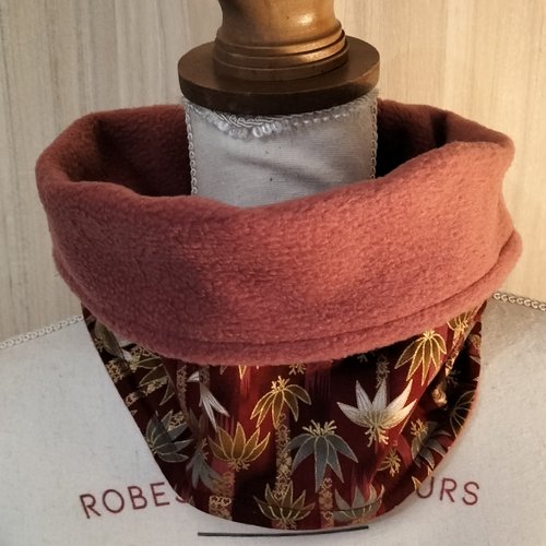 Snood femme tissu japonais motif fleur de lotus