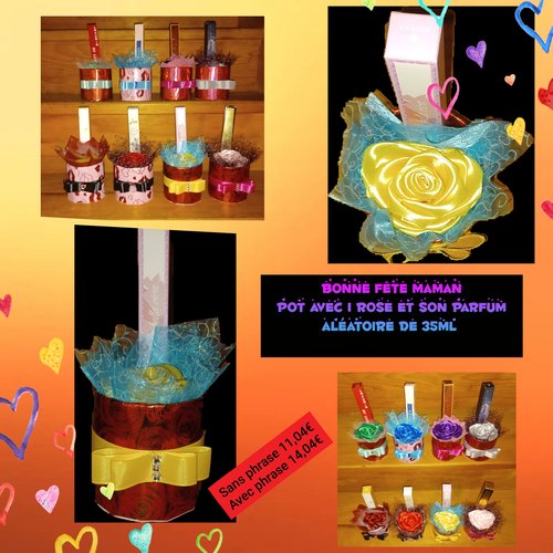 Pot avec rose jaune parfum