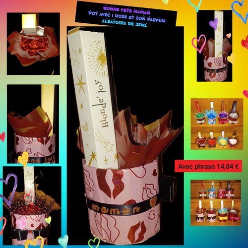 Pot avec rose bordeau parfum