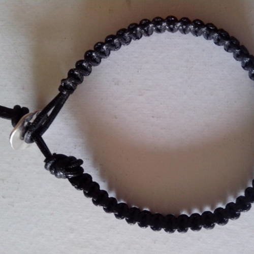 Kana 9 - bracelet cuir et coton enduit