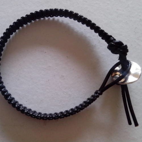 Kana 10 - bracelet cuir et fil de chanvre