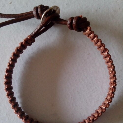 Kana 2 - bracelet cuir et coton enduit