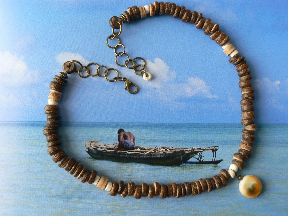 collier homme coquillage collier homme coquillage