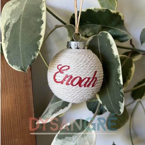 Boule de noël personnalisée naturelle 6cm