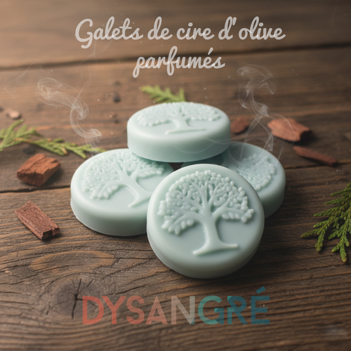 6 galets fondants de cire d'olive végétal senteur boisés (plusieurs parfum disponible)