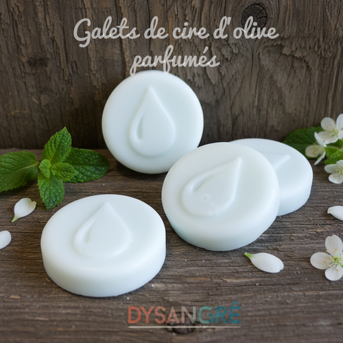 6 galets fondants de cire d'olive végétal senteur frais (plusieurs parfums disponible )