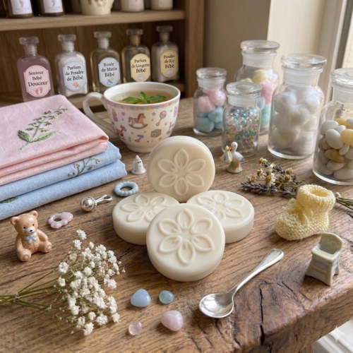 4 galets fondants de cire d'olive senteur musty