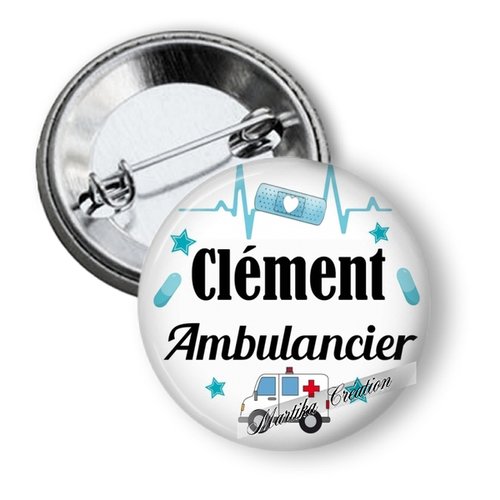 Badge personnalisé-médical-ambulancier- 50 mm port gratuit