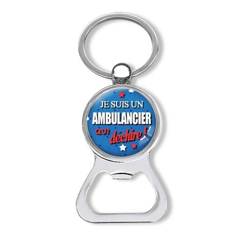 Porte clés ambulancier, décapsuleur ambulancier, porte clés homme