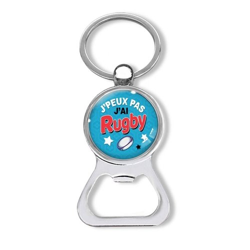 Porte clés rugby, décapsuleur "j'peux pas rugby", porte clés personnalisé