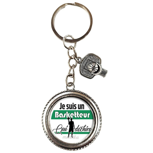 Porte clé basketteur, je suis un basketteur qui déchire, cadeau sportif, porte clés homme