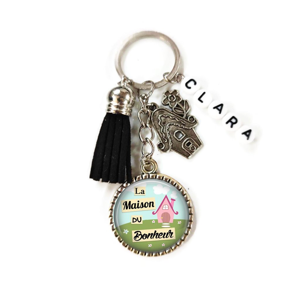 Porte-clés personnalisé Mickey prénom - Perle lettre acrylique couleur