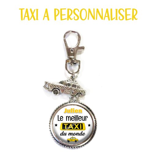 Votre prénom, porte clés taxi, cadeau taxi breloque, porte clés personnalisable