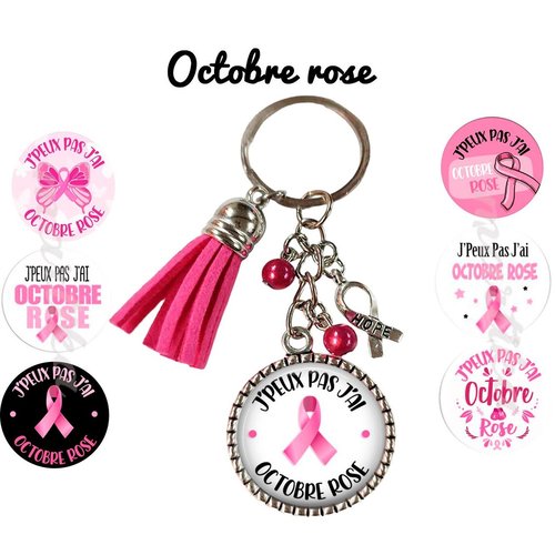 Porte clés octobre rose, sensibilisation cancer du sein