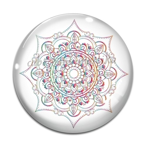 Cabochon mandala, verre ou résine, plusieurs tailles