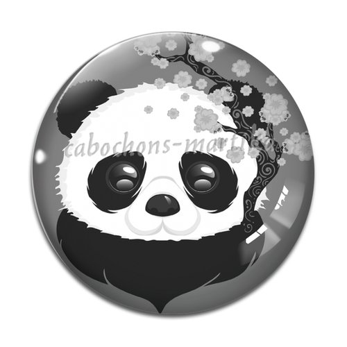 Cabochon panda, verre ou résine, plusieurs tailles