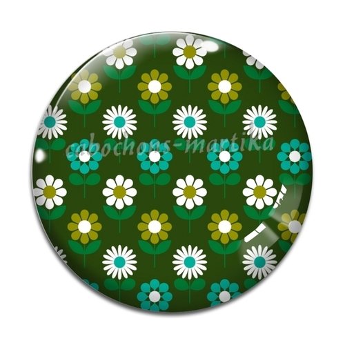 Cabochon fleur, résine ou verre, plusieurs tailles