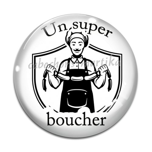 Cabochon un super boucher, verre ou résine, plusieurs tailles