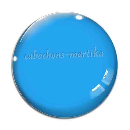 Cabochon unie bleu ref 34-01, cabochon résine ou verre, plusieurs tailles