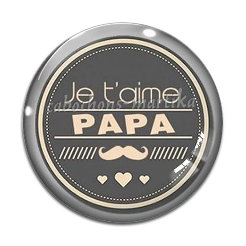 Cabochon papa, résine ou verre, plusieurs tailles