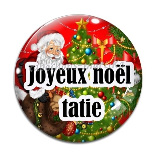 Cabochon joyeux noël tatie, résine ou verre, plusieurs tailles