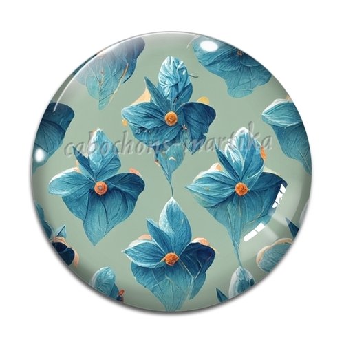 Cabochon fleur résine ou verre, plusieurs tailles