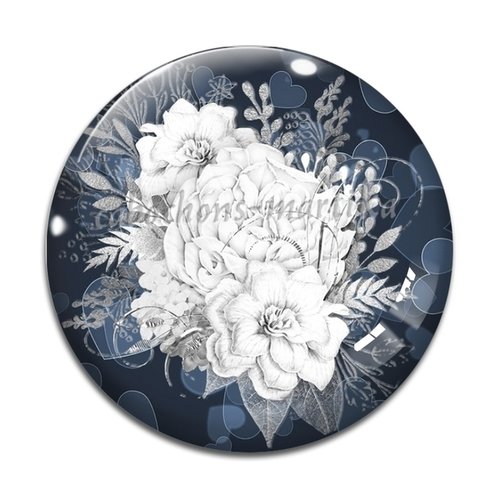 Cabochon fleur les roses, résine ou verre, plusieurs tailles