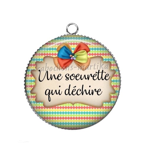 Pendentif cabochon soeurette