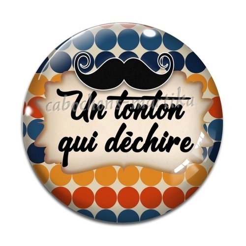 Cabochon tonton, cabochon résine ou verre, plusieurs tailles