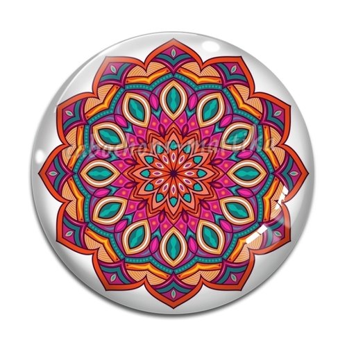 Cabochon mandala, verre ou résine, plusieurs tailles