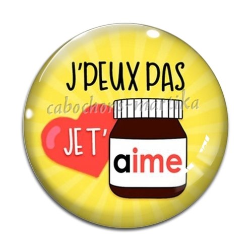 Cabochon je t'aime, cabochon résine ou verre