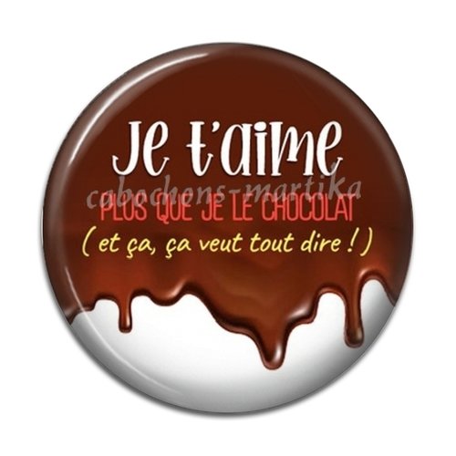 Cabochon je t'aime, cabochon résine ou verre