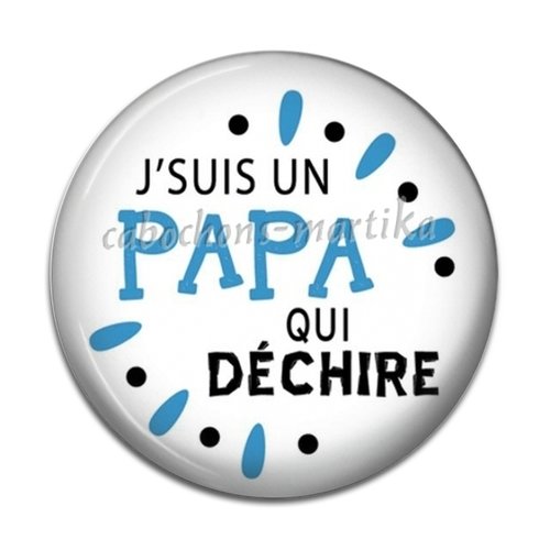 Cabochon papa, cabochon verre ou résine, plusieurs tailles