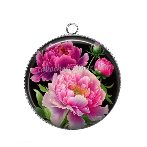 Pendentif cabochon fleur