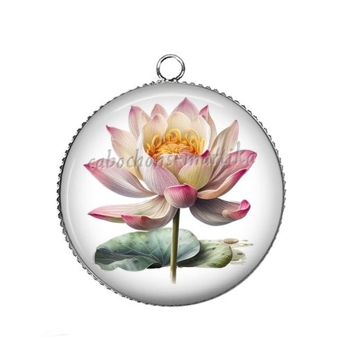 Pendentif cabochon fleur