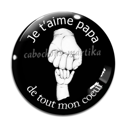 Cabochon papa, cabochon résine ou verre, plusieurs tailles