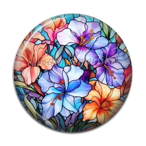 Cabochon fleur, cabochon résine ou verre, plusieurs tailles