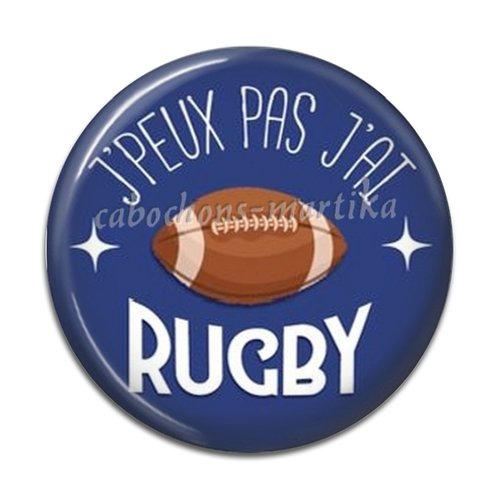 Cabochon rugby, cabochon résine ou verre, plusieurs tailles