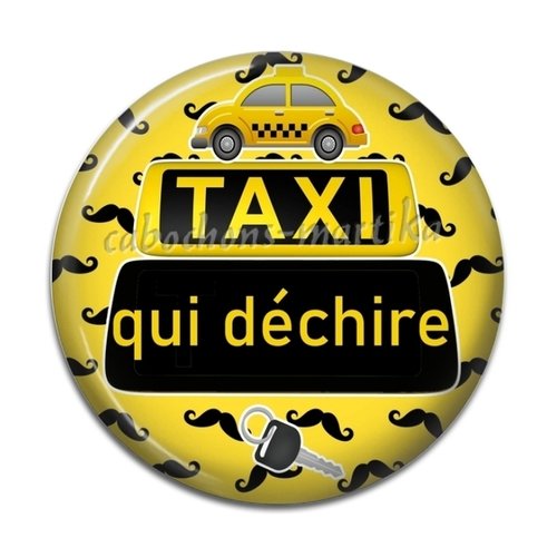 Cabochon taxi résine ou verre, plusieurs tailles