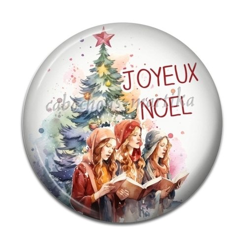 Cabochon joyeux noël, résine ou verre, plusieurs tailles