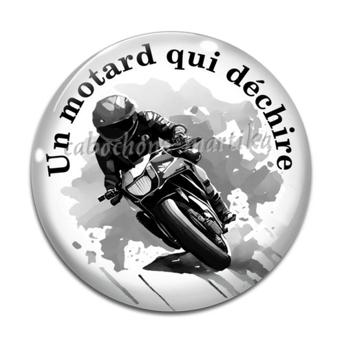 Cabochon les clés un motard qui déchire, cabochon résine ou verre, plusieurs tailles