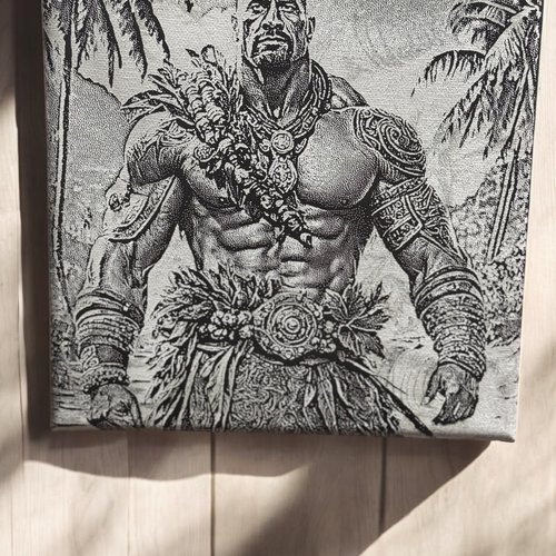 Toile gravée dwayne johnson en maya