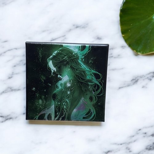 Toile gravée fée verte