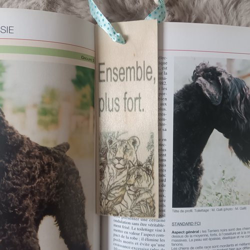Marque-page en bois tigres avec prénom/dates